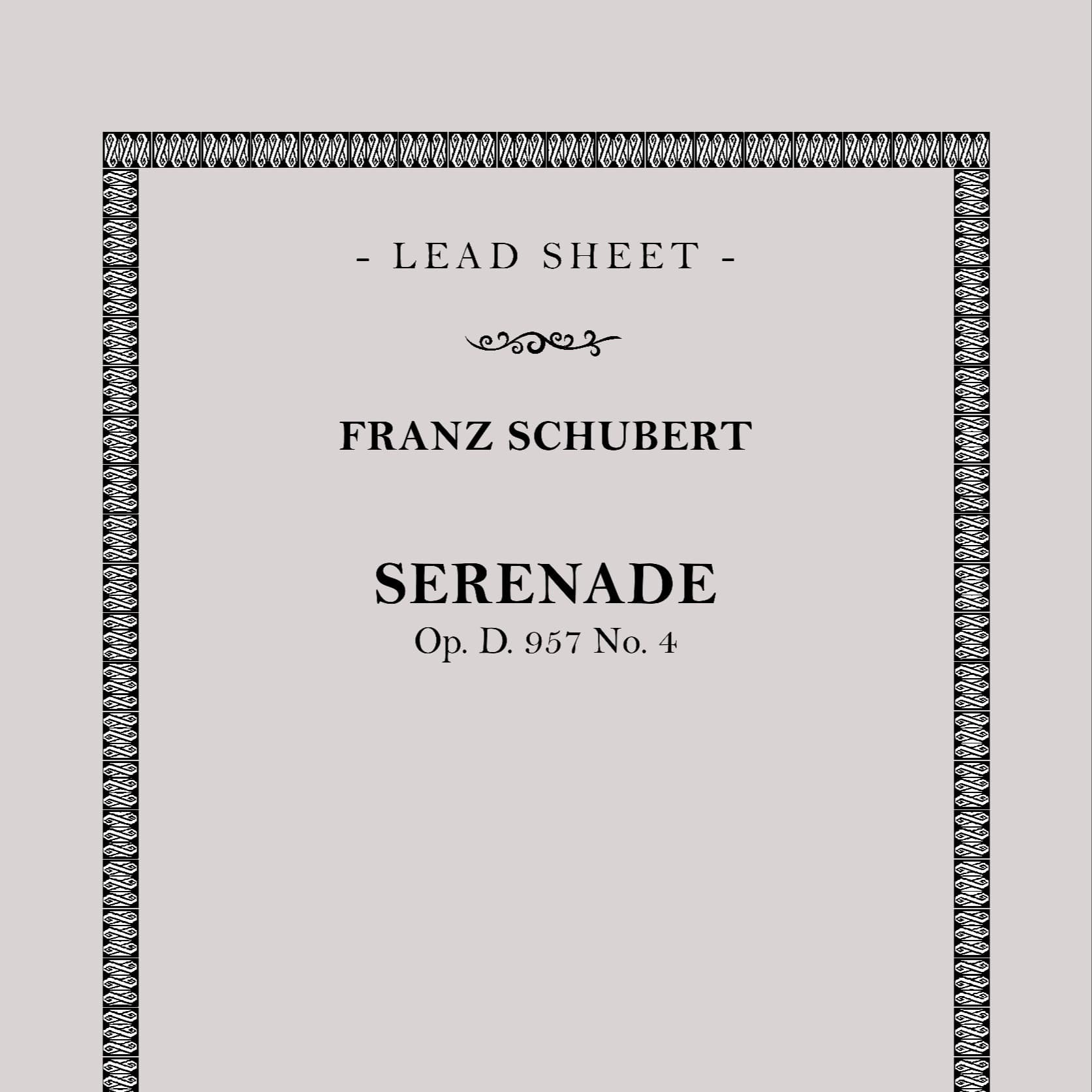 Serenade (arr. Francesco Calì)