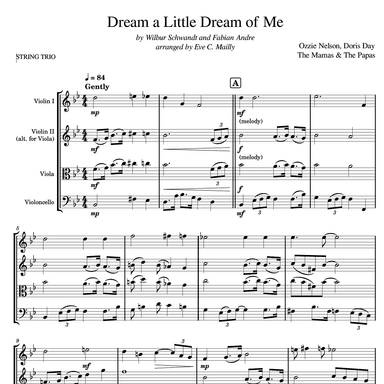 Dream a Little Dream of Me (arr. Eve C. Mailly - Zene Strings)