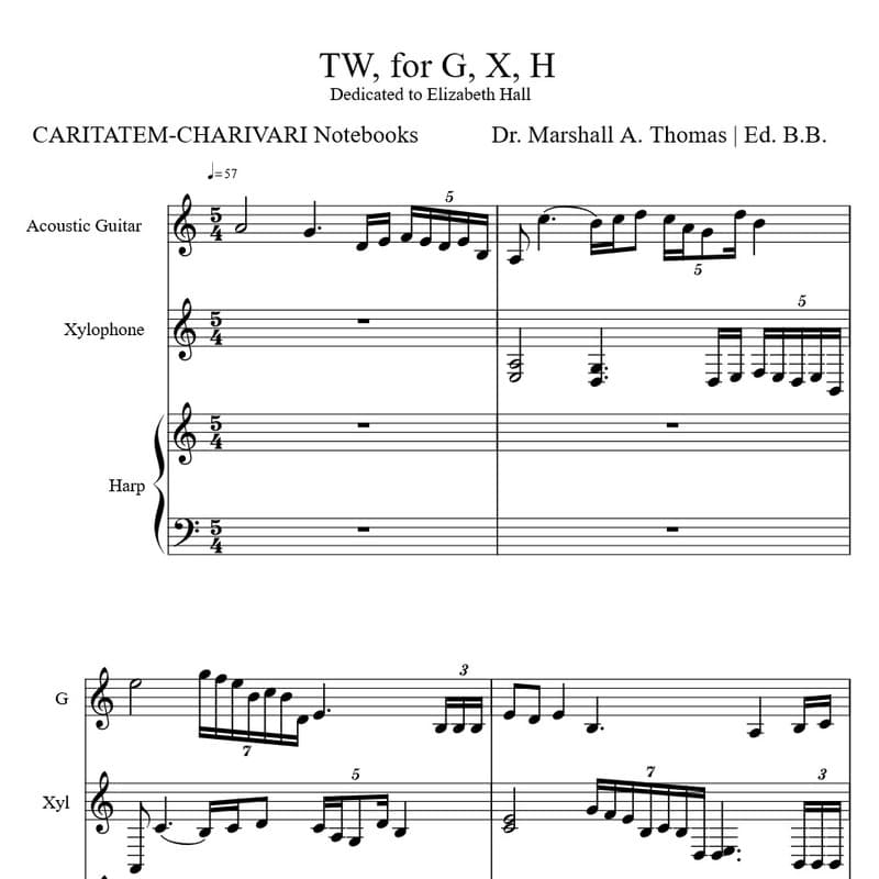 TW, for Guitar, Xylophone, Harp
