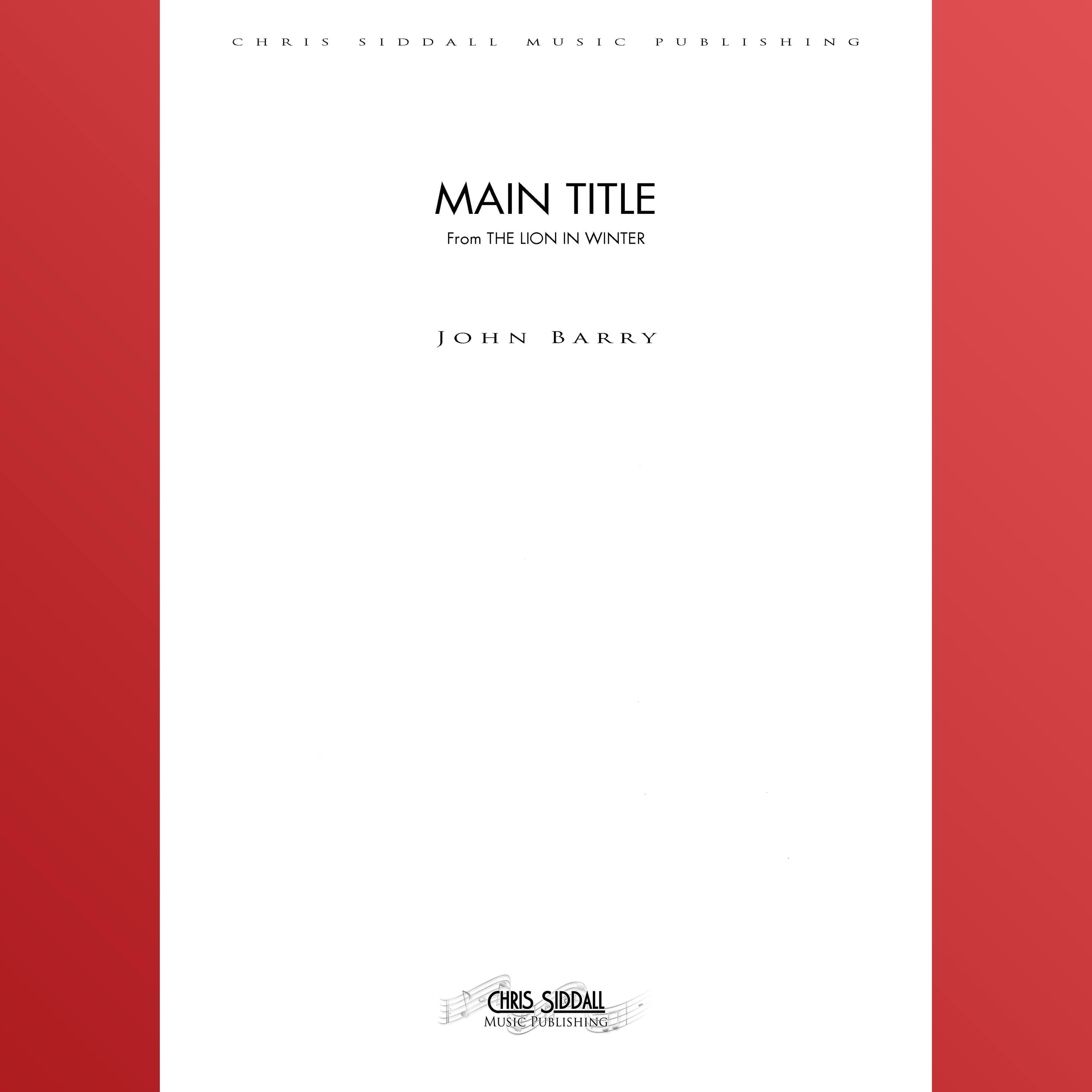 The Lion In Winter - Score Only (arr. Chris Siddall)