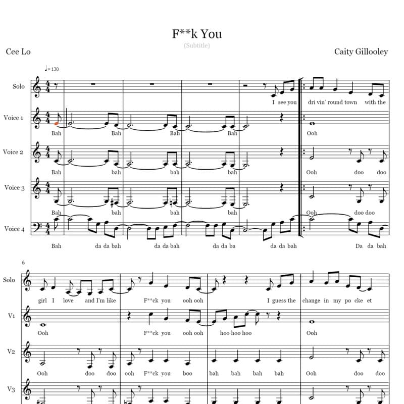 Fuck You (arr. Caity Gillooley)