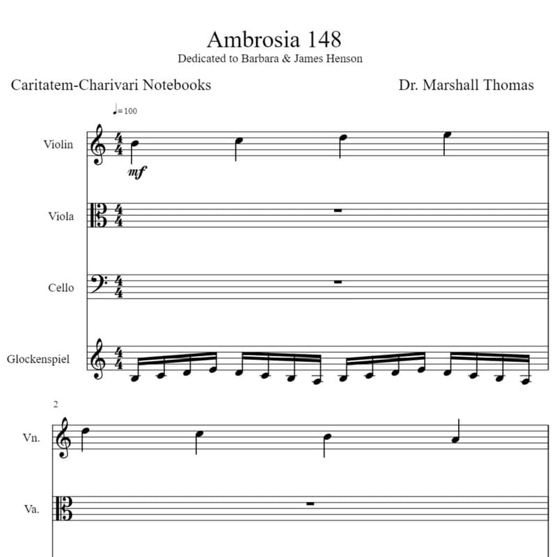 Ambrosia 148 for String Trio & Glockenspiel