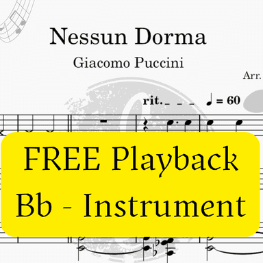 Nessun Dorma (Puccini) + FREE Mp3 Playback + PDF Solo and Piano Parts (arr. Fabio Eduardo de Oliveira)