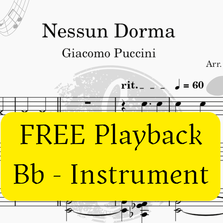 Nessun Dorma (Puccini) + FREE Mp3 Playback + PDF Solo and Piano Parts (arr. Fabio Eduardo de Oliveira)