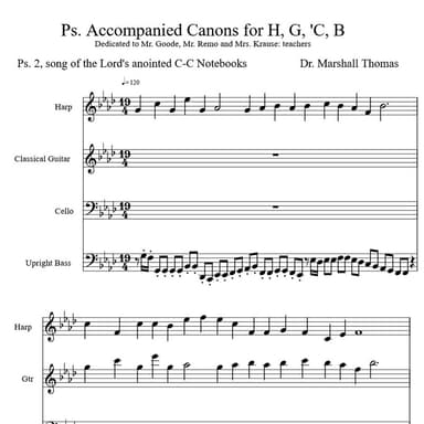 Ps. Accompanied Canons for Harp, Guitar, 'cello, Bass
