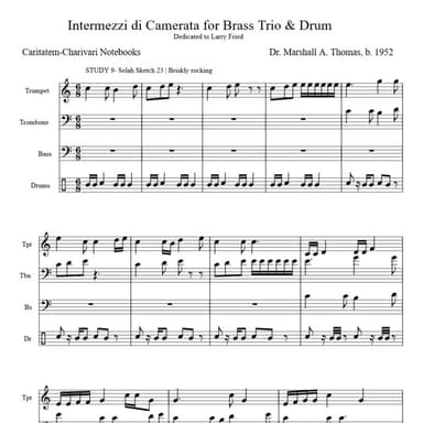 Intermezzi di Camerata for Brass Trio & Drum