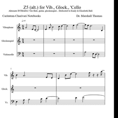 Z 5 (alt.) for Vibraphone, Glock., 'cello