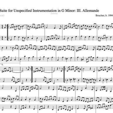 Suite for Unspecified Instrumentation in G Minor: III. Allemande