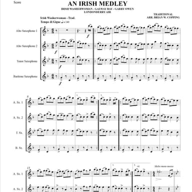 AN IRISH MEDLEY – SAXOPHONE QUARTET (arr. BRIAN W. COPPING)