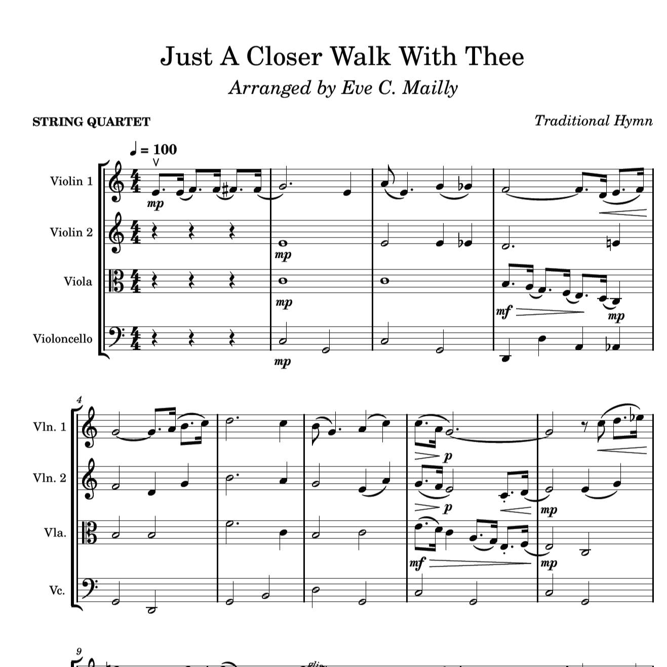 Just A Closer Walk With Thee (arr. Eve C. Mailly - Zene Strings)