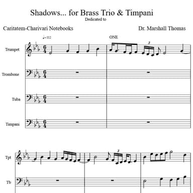 Shadows... for Brass Trio & Timpani