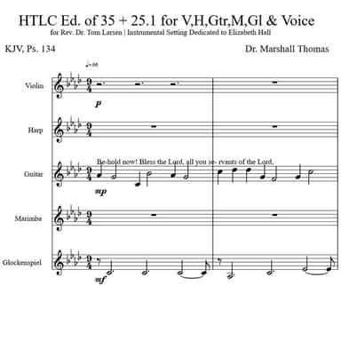 HTLC Ed. of 35 +  25.1 for V,H,Gtr,M,Gl & Voice