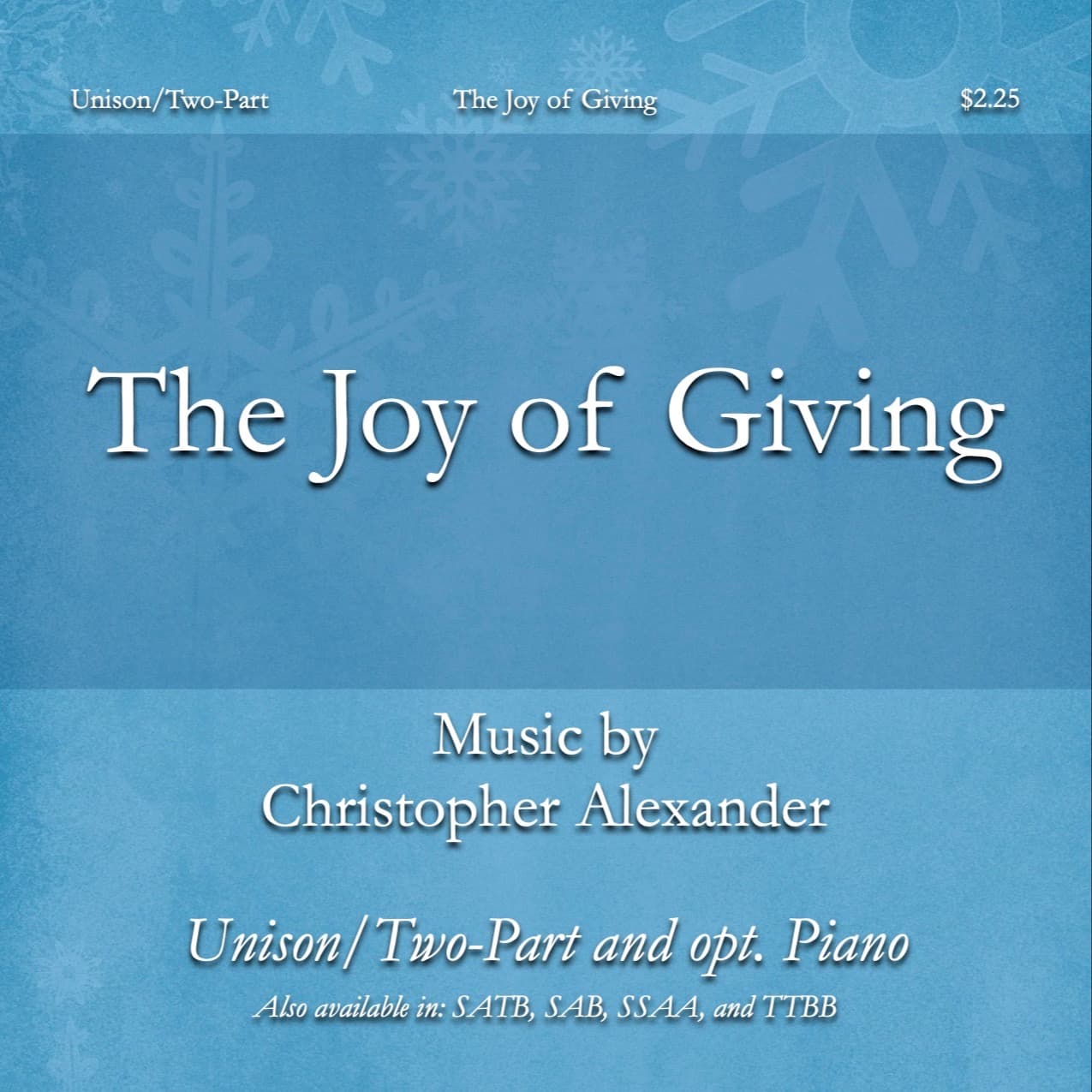 The Joy of Giving (Unison/Two-Part)