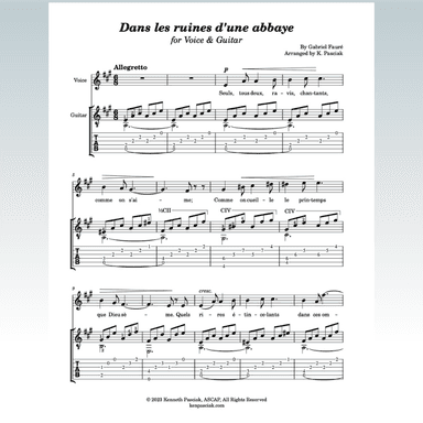 Dans les ruines d'une abbaye (for Voice & Guitar) (arr. K. Pasciak)