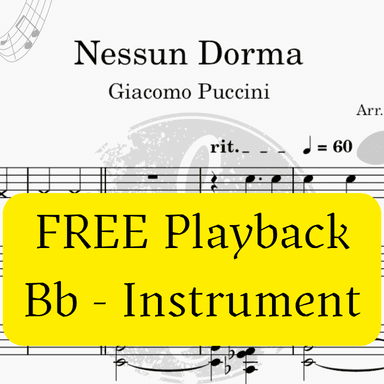 Nessun Dorma (Puccini) + FREE Mp3 Playback + PDF Solo and Piano Parts (arr. Fabio Eduardo de Oliveira)