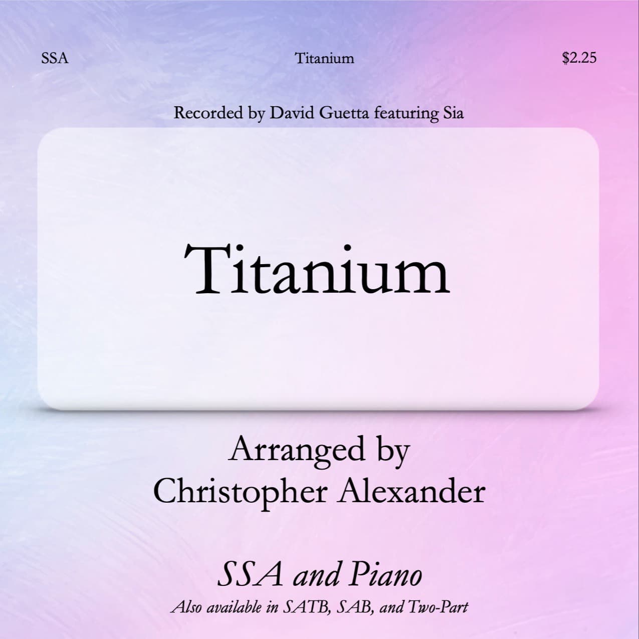 Titanium (arr. Christopher Alexander)