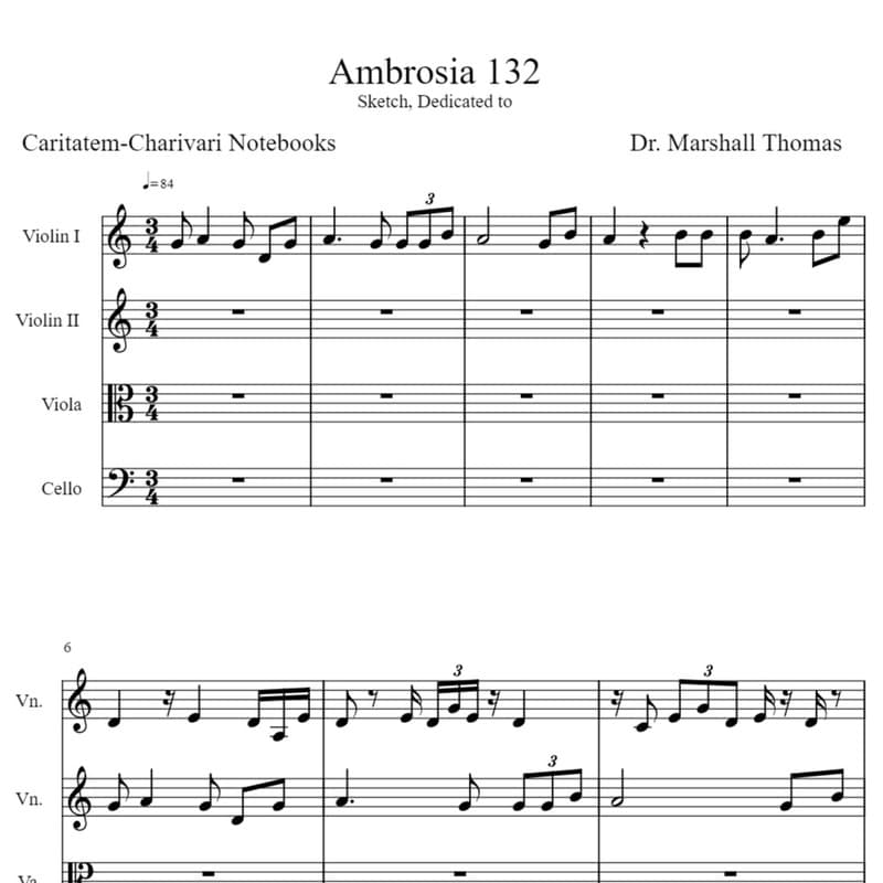 Ambrosia 132 for String Quartet