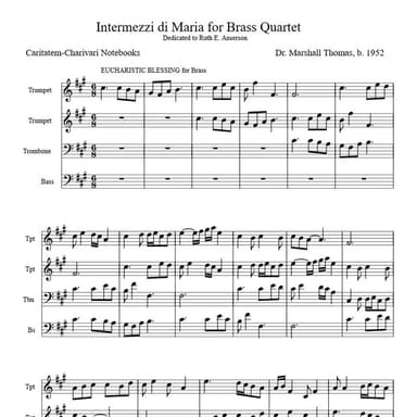 Intermezzi di Maria for Brass Quartet