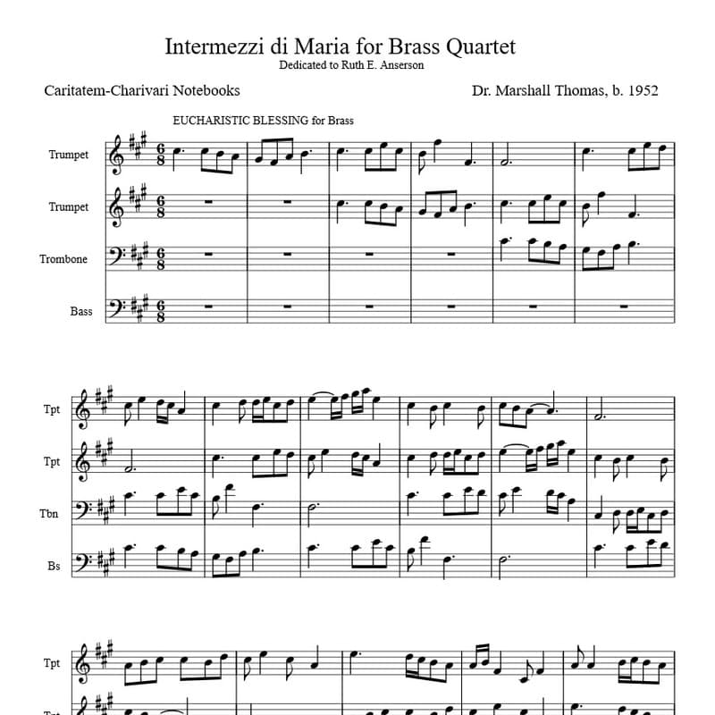 Intermezzi di Maria for Brass Quartet
