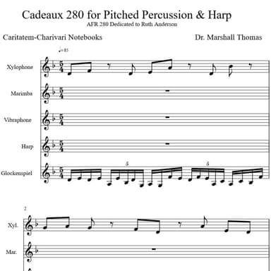 Cadeaux 280 for Pitched Percussion & Harp
