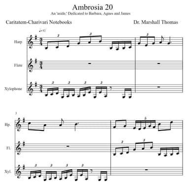 Ambrosia 20 for Harp, Flute, Xylophone