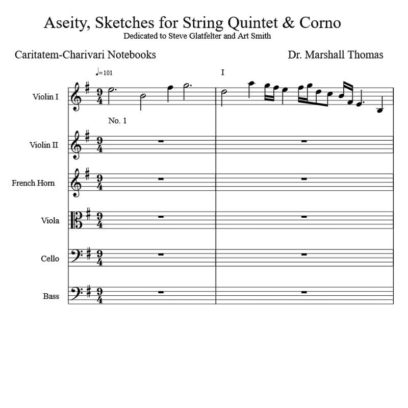 Aseity, Sketches for String Quintet & Corno
