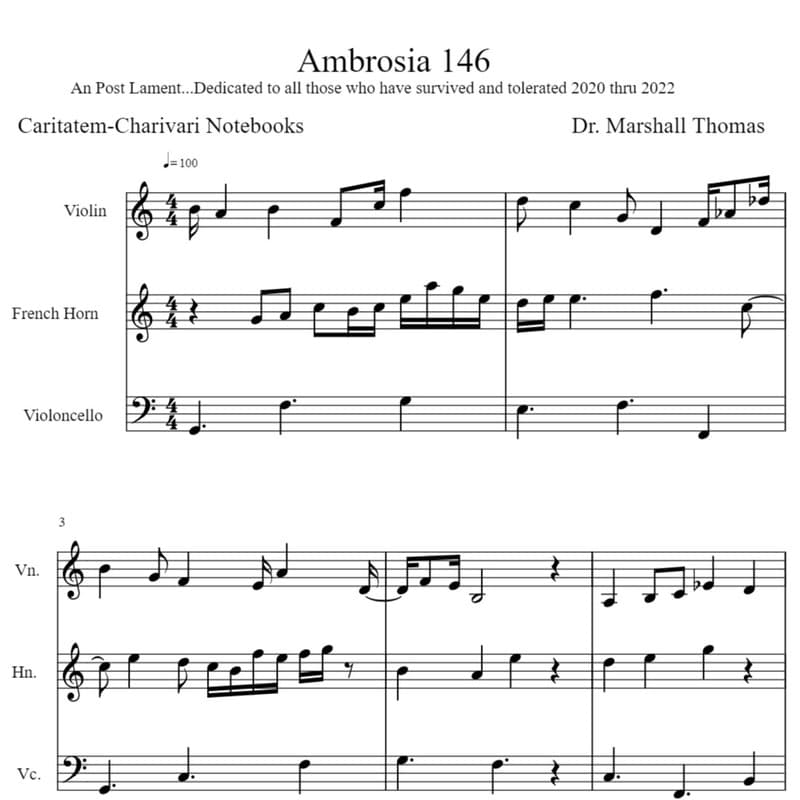 Ambrosia 146 for Violin, Corno, 'cello