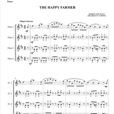 THE HAPPY FARMER - FLUTE QUARTET (arr. BRIAN W. COPPING)