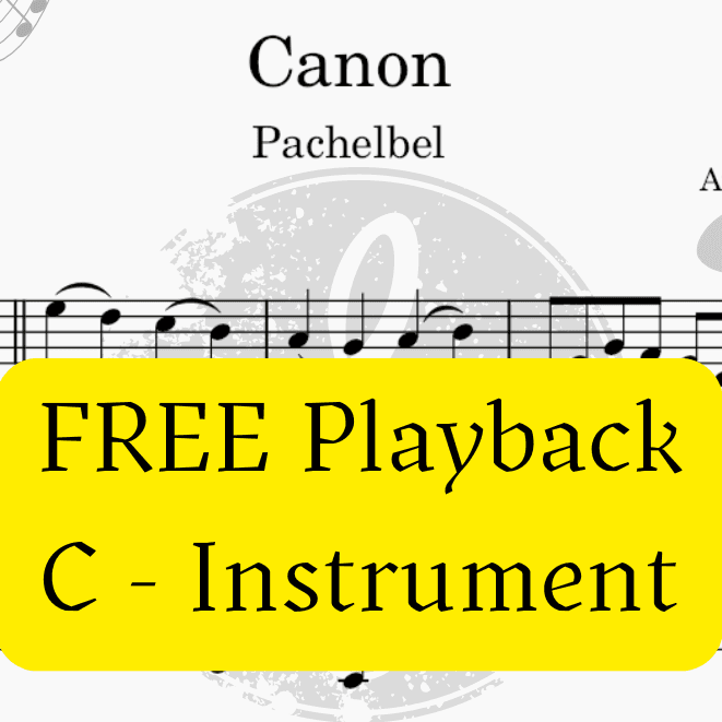 Canon Pachelbel + Free Mp3 Playback + Solo and Piano Parts (arr. Fabio Eduardo de Oliveira)
