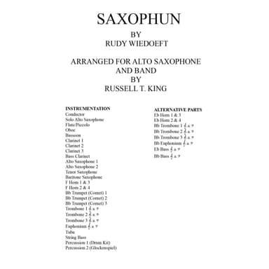 SAXOPHUN (arr. RUSSELL T. KING)