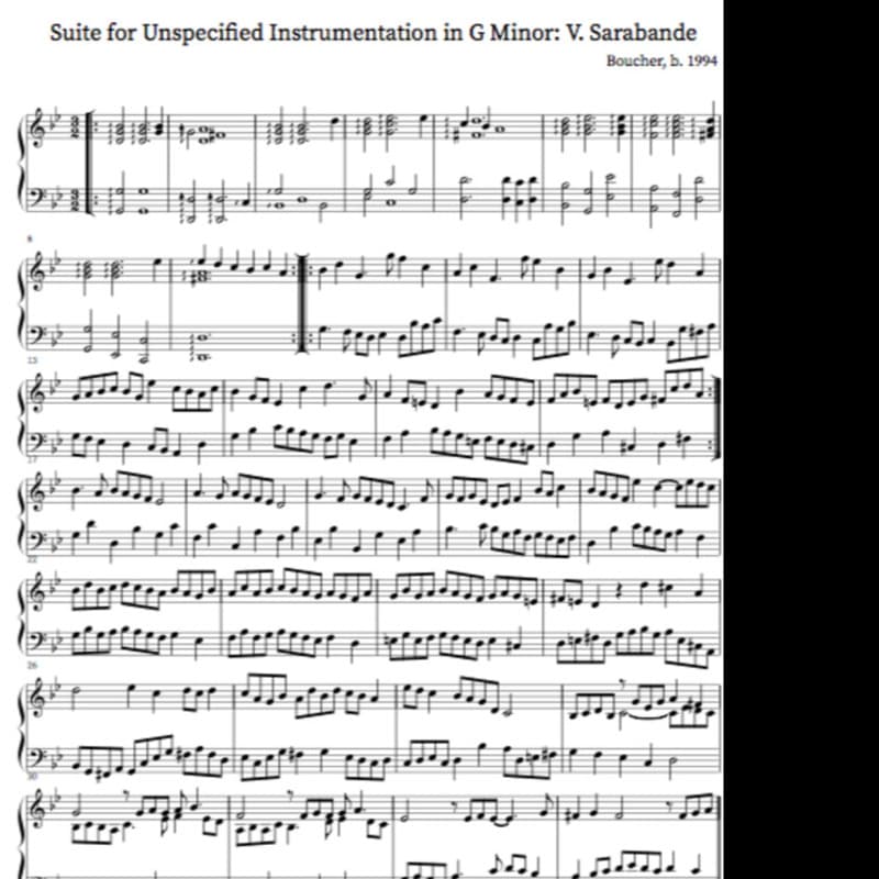 Suite for Unspecified Instrumentation in G Minor: V. Sarabande