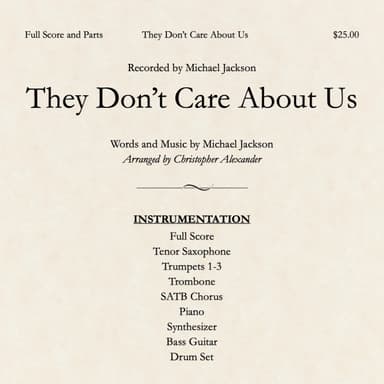 They Don't Care About Us (arr. Christopher Alexander)