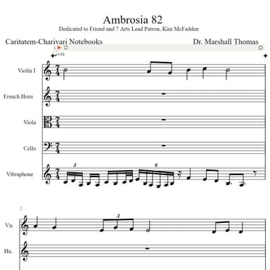Ambrosia 82 for String Trio, Corno, Vibraphone