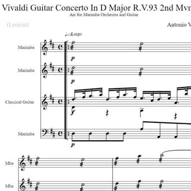 Concerto In D Major (arr. Robert Clarke)
