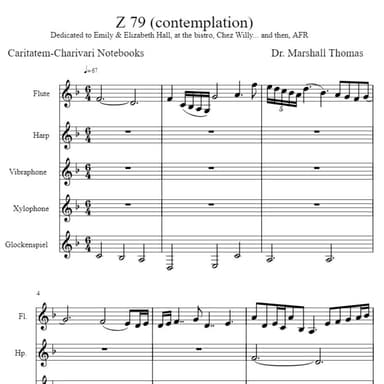 Z 79 (contemplation) for Flute, Harp, Percussion...