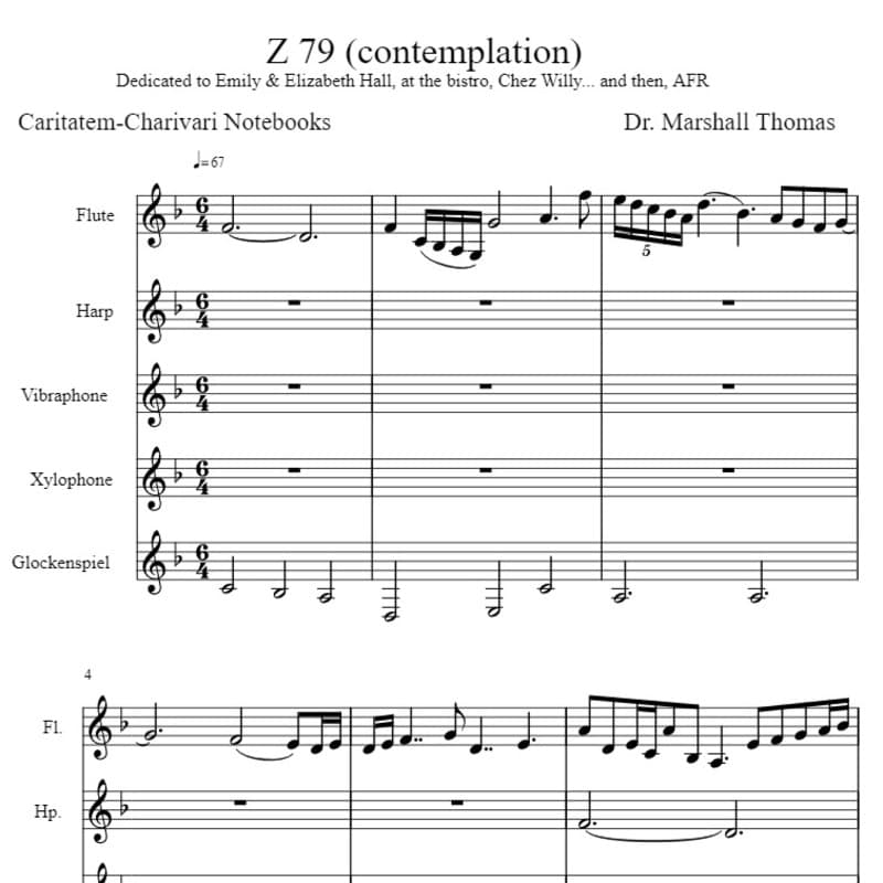 Z 79 (contemplation) for Flute, Harp, Percussion...