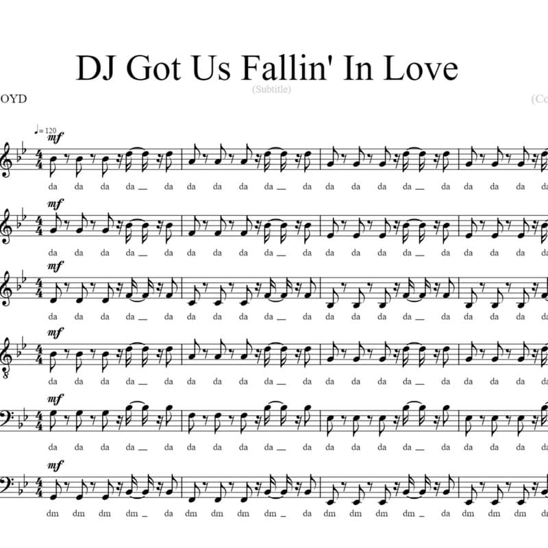 Dj Got Us Falling In Love  (Feat. Pitbull) (arr. JIM LOYD)