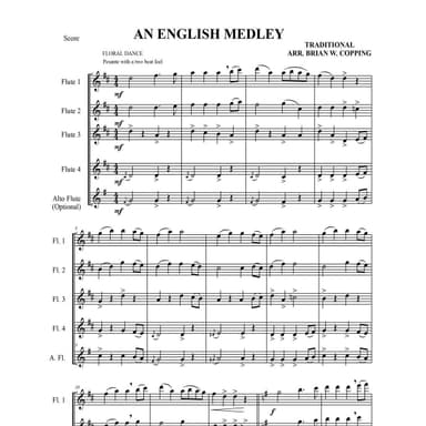 AN ENGLISH MEDLEY – FLUTE QUARTET (arr. BRIAN W. COPPING)