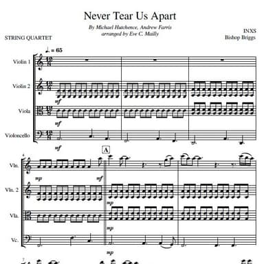 Never Tear Us Apart (arr. Eve C. Mailly - Zene Strings)