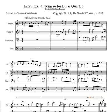 Intermezzi di Tomaso for Brass Quartet