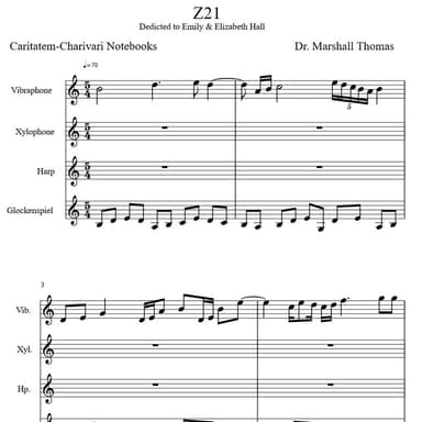 Z 21 for Percussion a Voce & Harp