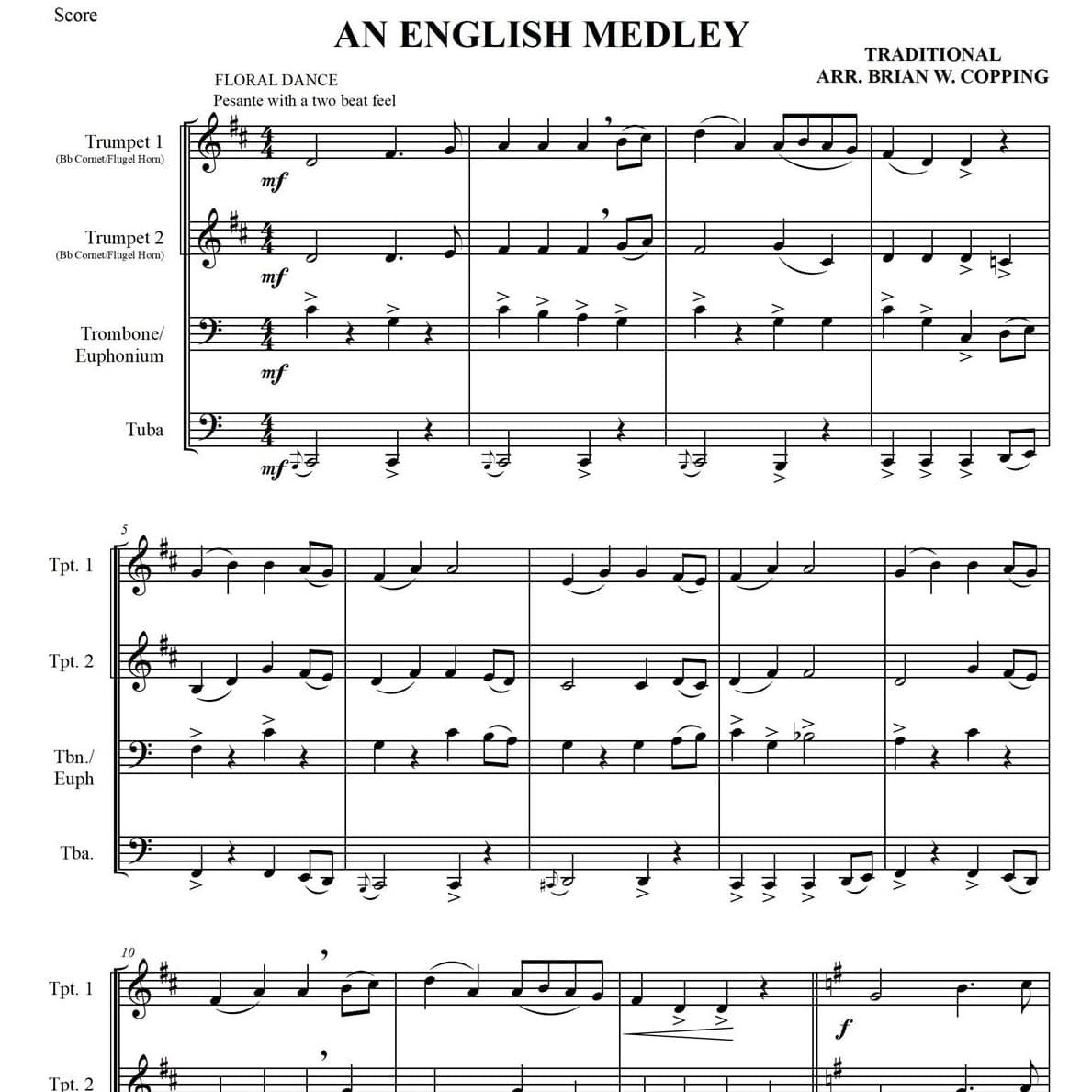 AN ENGLISH MEDLEY – BRASS QUARTET (arr. BRIAN W. COPPING)
