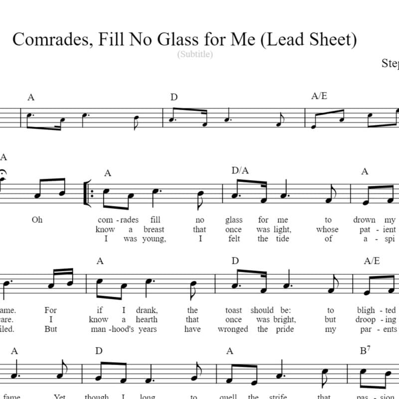 Comrades, Fill No Glass For Me (arr. B. Scott Christmas)