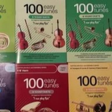 A LEARN TO PLAY book of 100 EASY TUNES and TEN EASY DUETS, Beginner, VIOLIN in TREBLE CLEF.