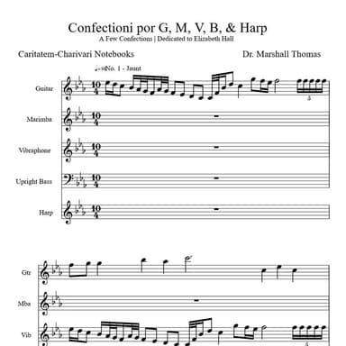 Confectioni por Guitar, Marimba, Vib., Bass, & Harp