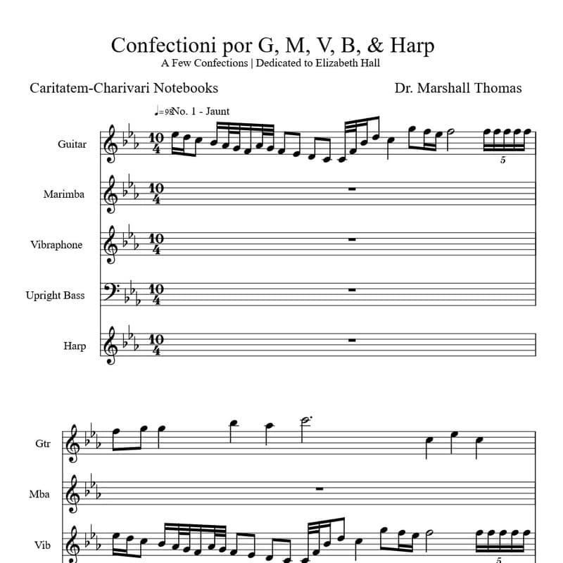 Confectioni por Guitar, Marimba, Vib., Bass, & Harp
