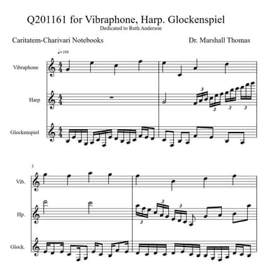Q201161 for Vibraphone, Harp. Glockenspiel