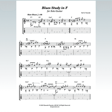 Five Blues Studies (for Solo Guitar)