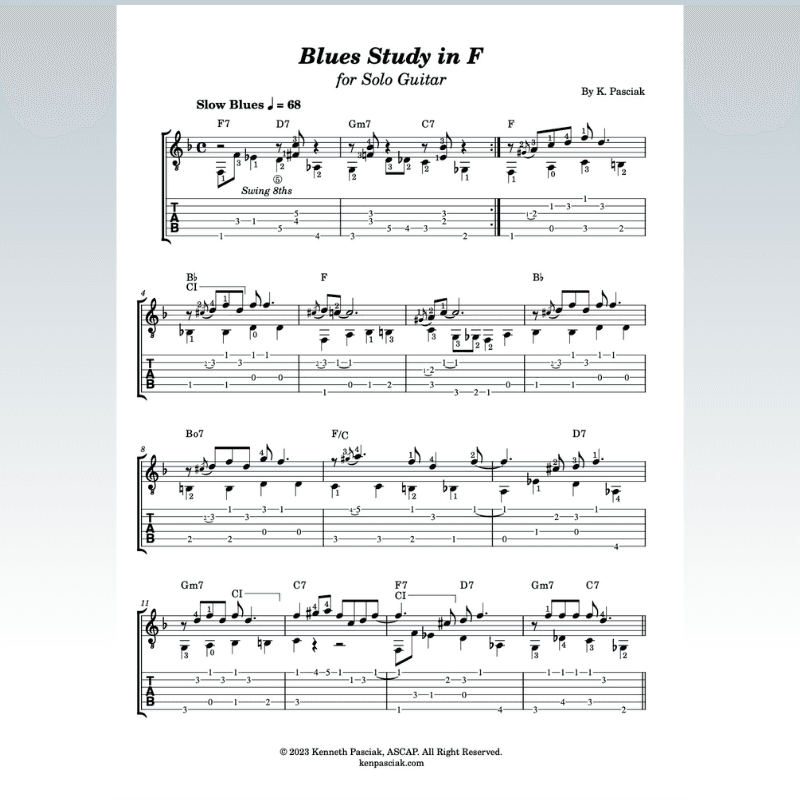 Five Blues Studies (for Solo Guitar)