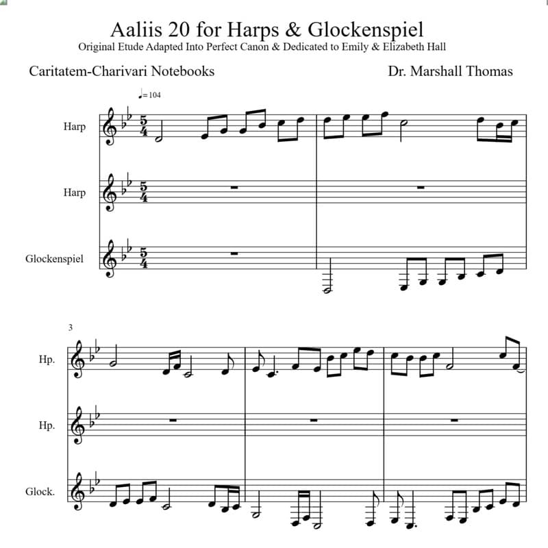 Aaliis 20 for Harps & Glockenspiel